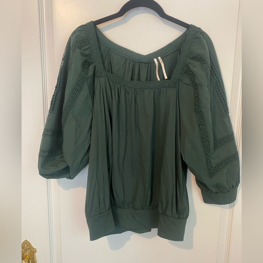 Anthropologie Green Blouse